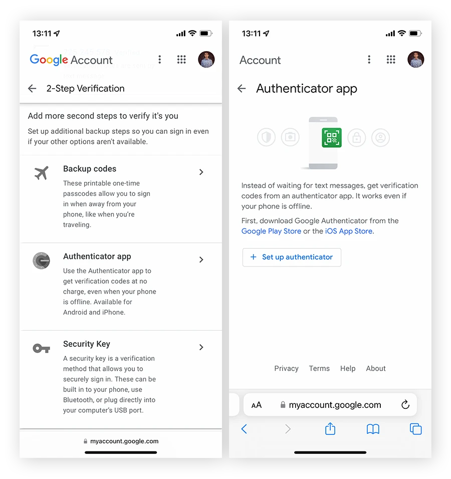 在iOS上使用GoogleAuthenticator设置Google帐户的2FA